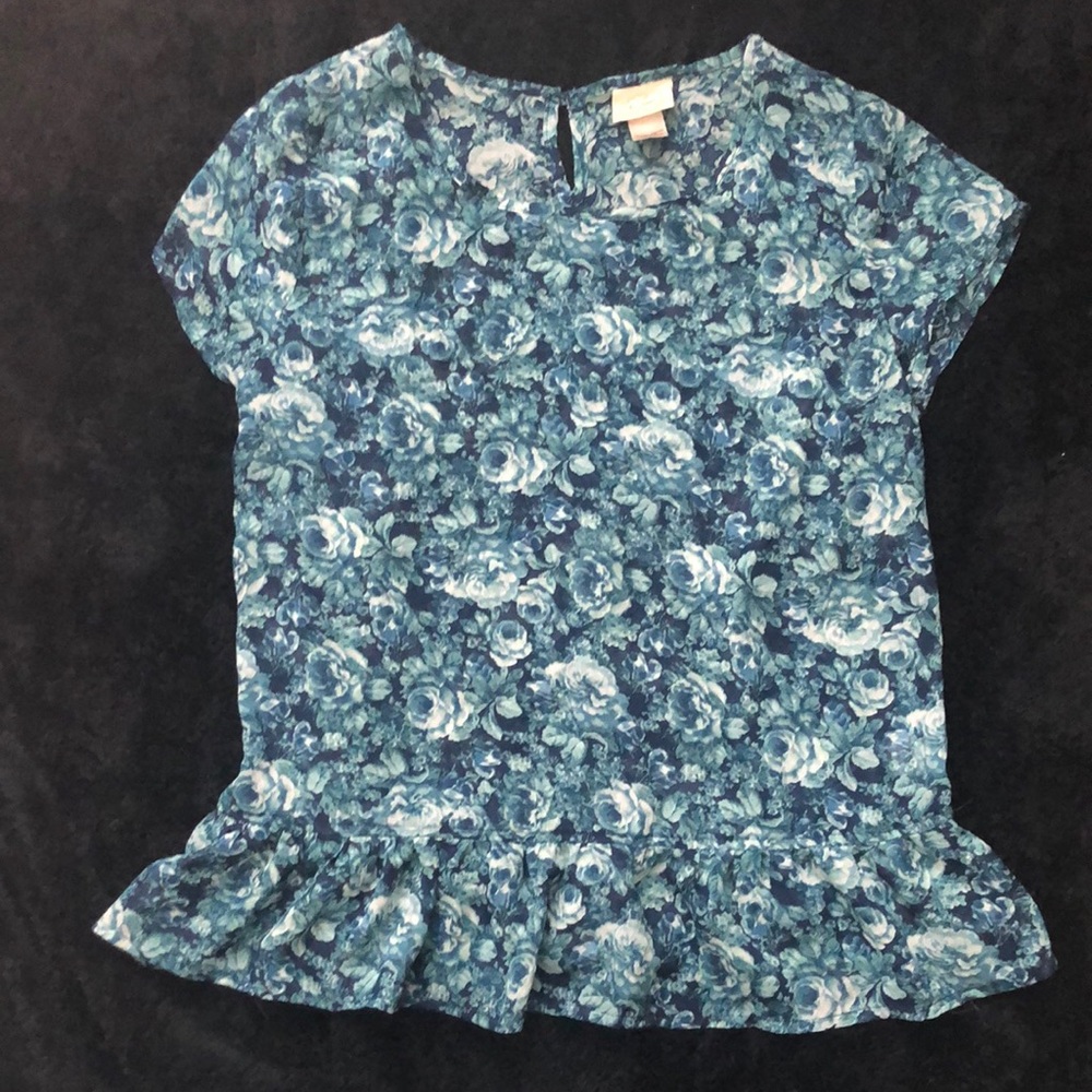 Belle du jour Blue Flower‎ Blouse